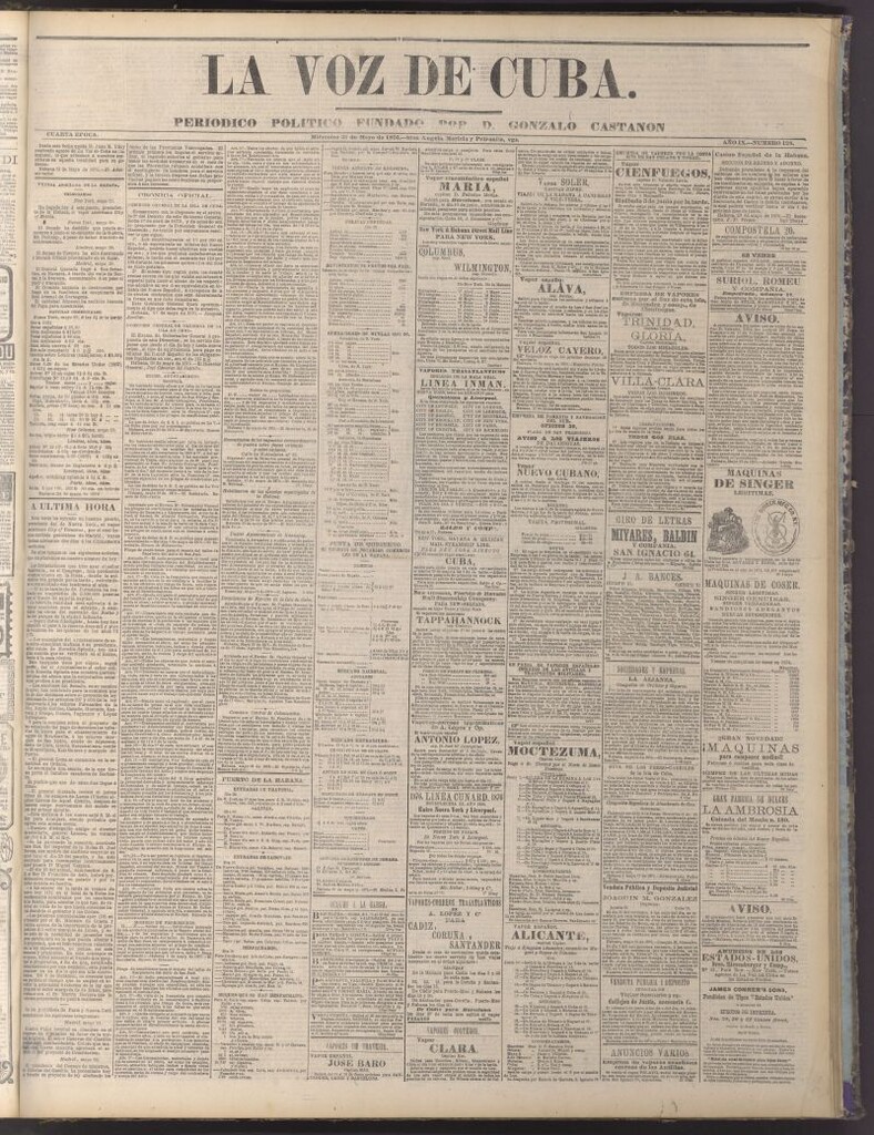 Miniatura de La Voz de Cuba : diario conservador del 31 de mayo de 1876
