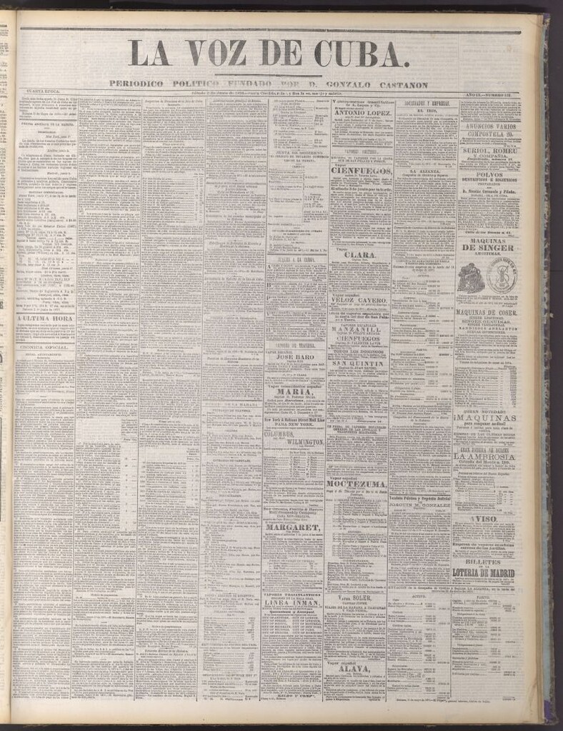 Miniatura de La Voz de Cuba : diario conservador del 3 de junio de 1876