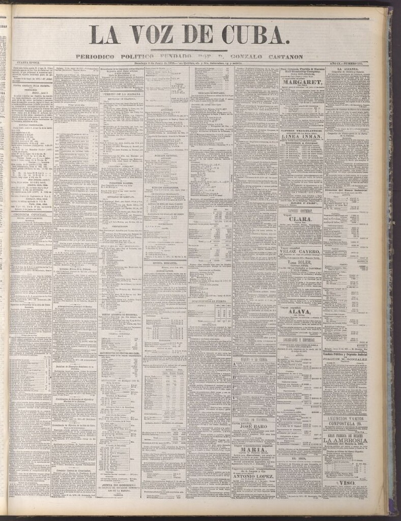 Miniatura de La Voz de Cuba : diario conservador del 4 de junio de 1876