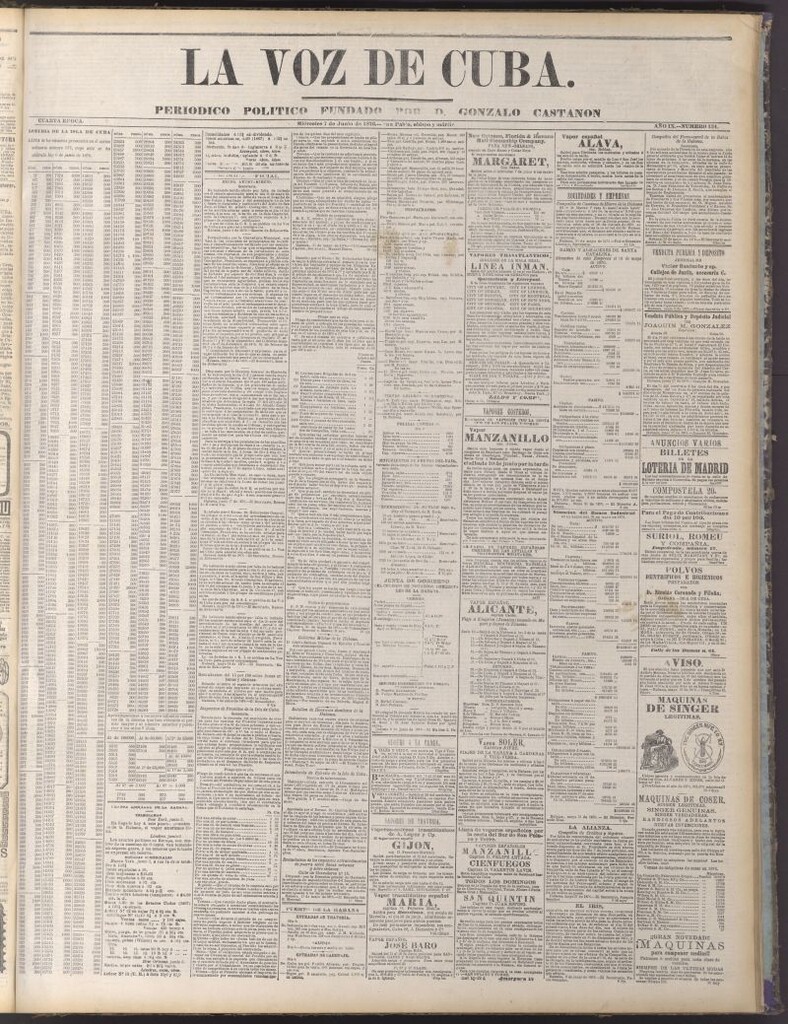 Miniatura de La Voz de Cuba : diario conservador del 7 de junio de 1876