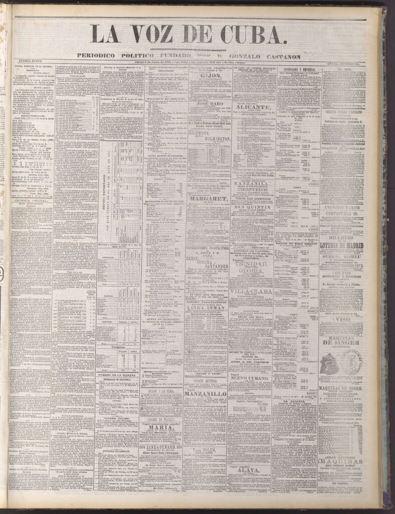 Miniatura de La Voz de Cuba : diario conservador del 8 de junio de 1876