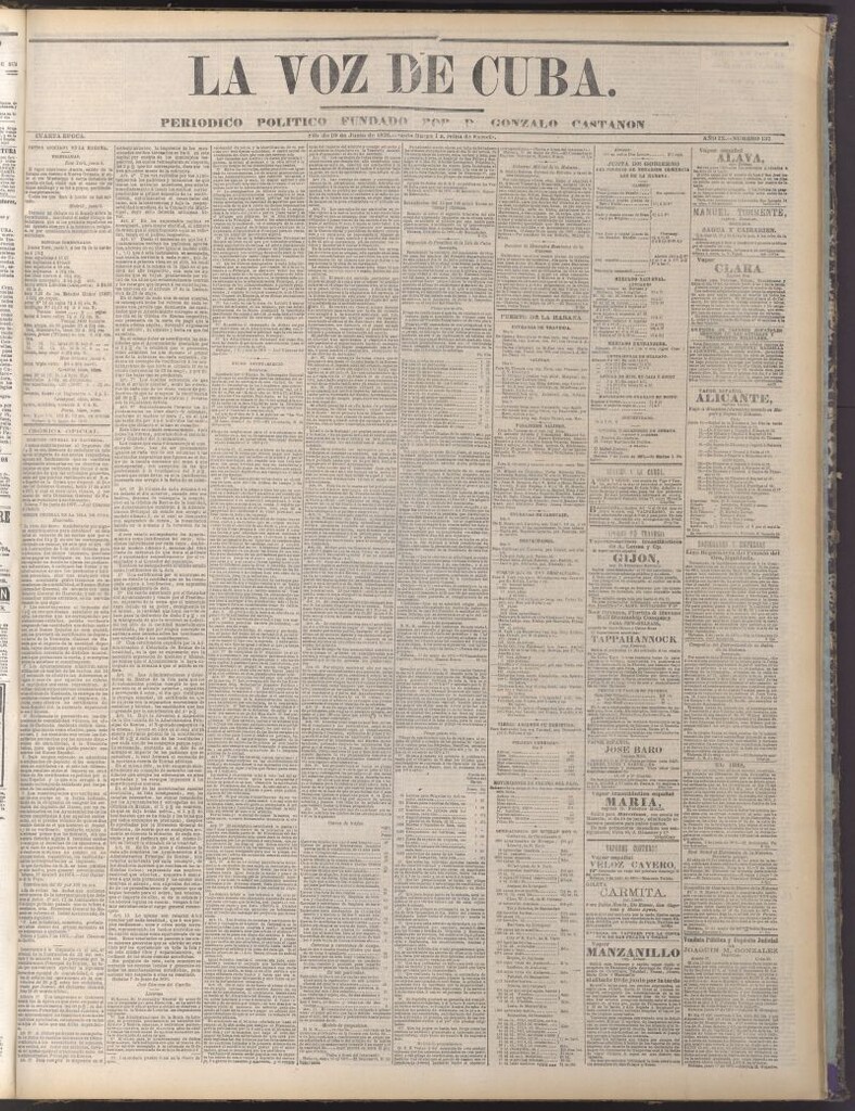 Miniatura de La Voz de Cuba : diario conservador del 10 de junio de 1876