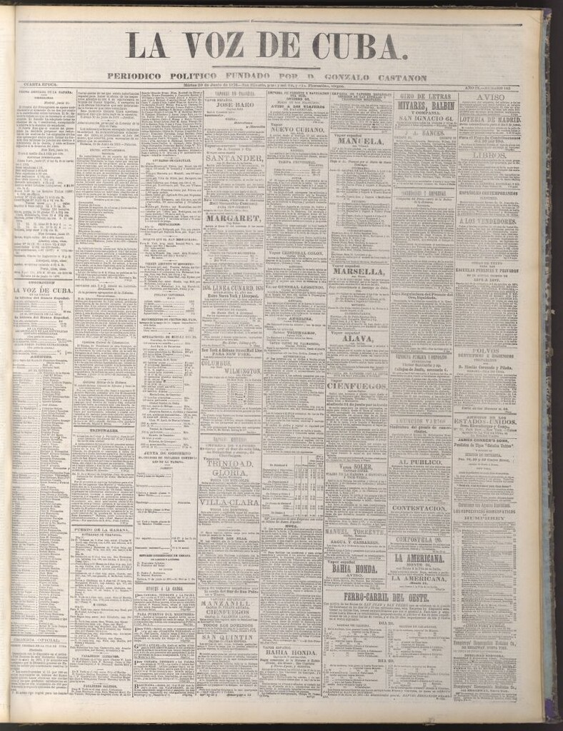 Miniatura de La Voz de Cuba : diario conservador del 20 de junio de 1876
