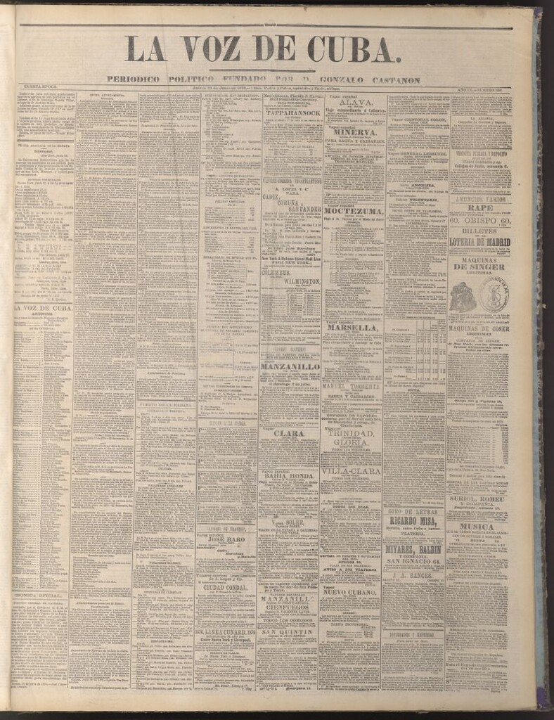 Miniatura de La Voz de Cuba : diario conservador del 29 de junio de 1876