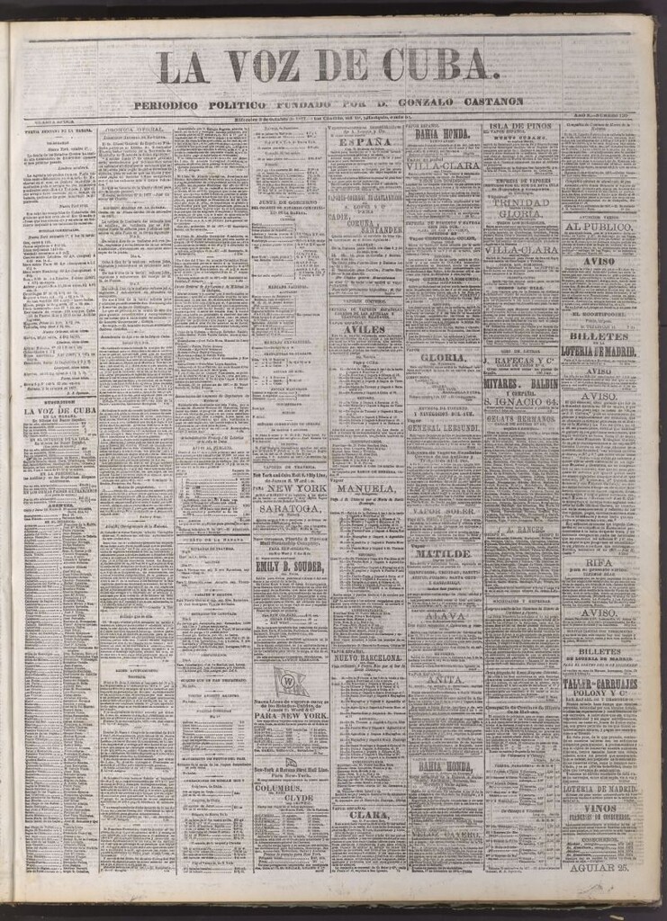 Miniatura de La Voz de Cuba : diario conservador del 3 de octubre de 1877