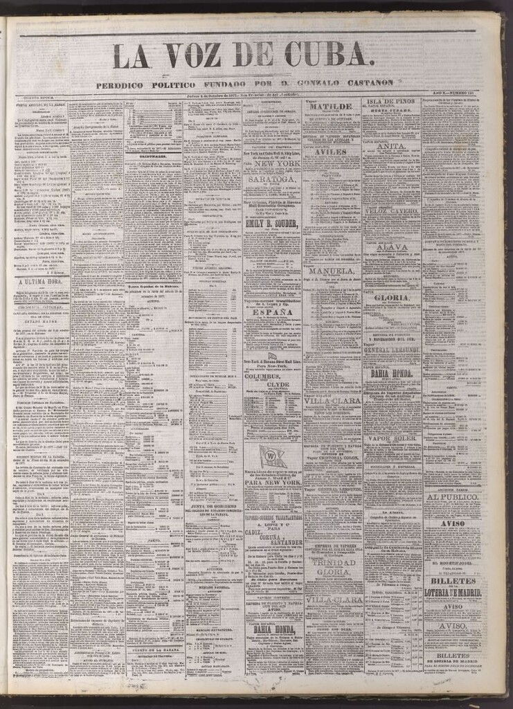Miniatura de La Voz de Cuba : diario conservador del 4 de octubre de 1877