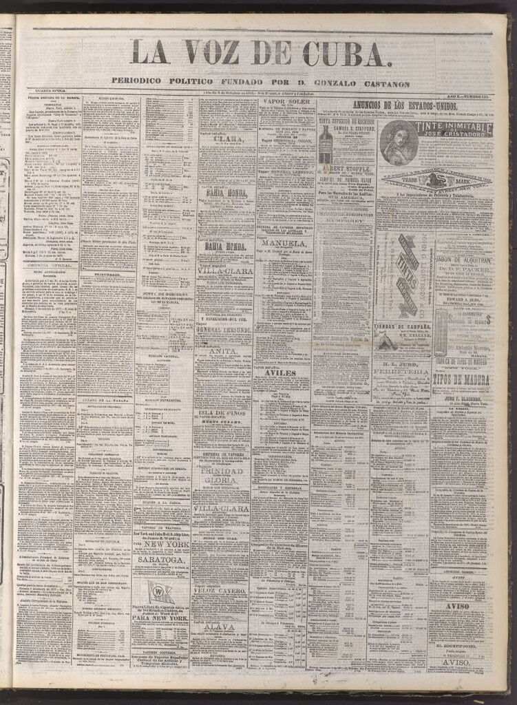 Miniatura de La Voz de Cuba : diario conservador del 6 de octubre de 1877