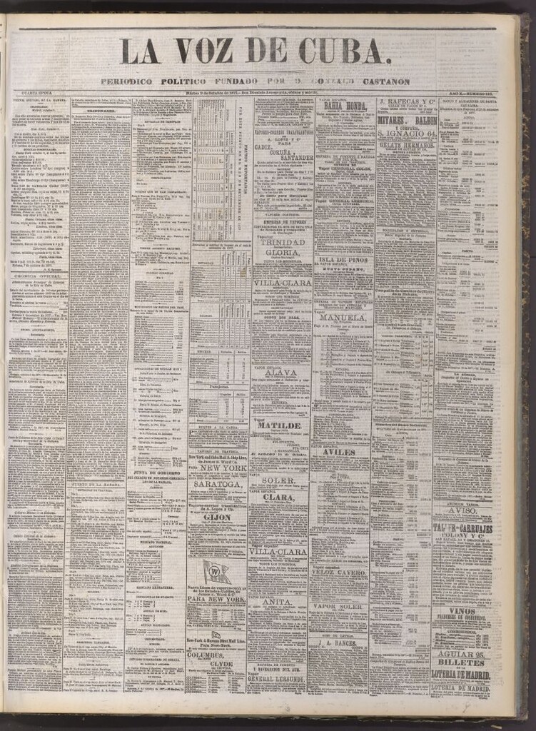Miniatura de La Voz de Cuba : diario conservador del 9 de octubre de 1877
