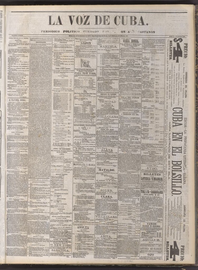 Miniatura de La Voz de Cuba : diario conservador del 10 de octubre de 1877