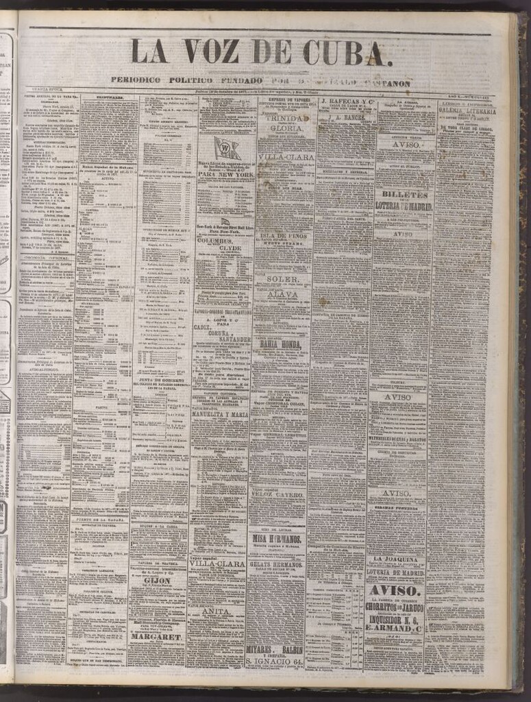 Miniatura de La Voz de Cuba : diario conservador del 18 de octubre de 1877
