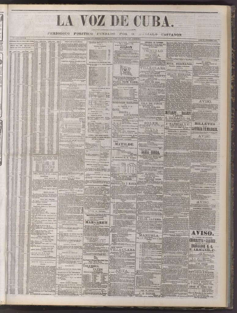 Miniatura de La Voz de Cuba : diario conservador del 19 de octubre de 1877