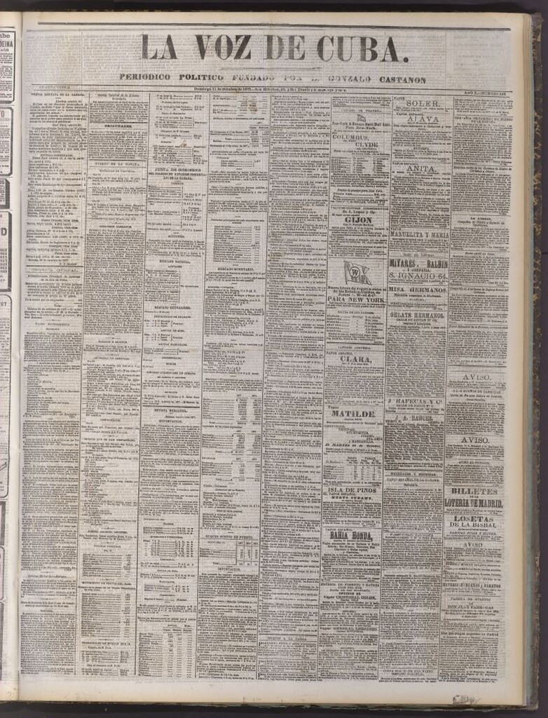 Miniatura de La Voz de Cuba : diario conservador del 21 de octubre de 1877