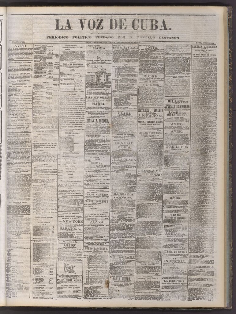 Miniatura de La Voz de Cuba : diario conservador del 25 de octubre de 1877