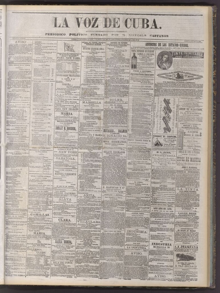 Miniatura de La Voz de Cuba : diario conservador del 27 de octubre de 1877