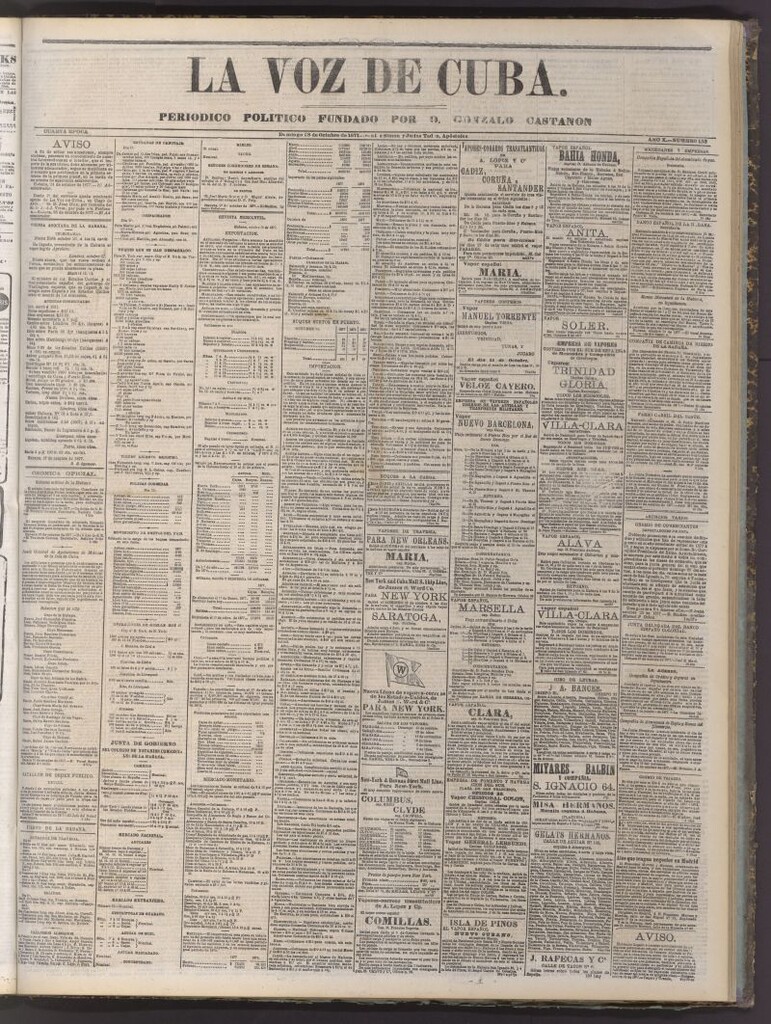 Miniatura de La Voz de Cuba : diario conservador del 28 de octubre de 1877