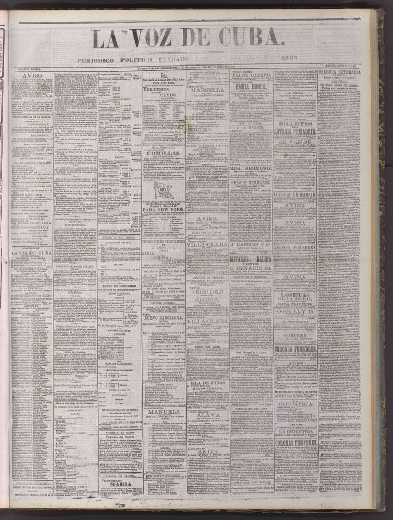 Miniatura de La Voz de Cuba : diario conservador del 2 de noviembre de 1877