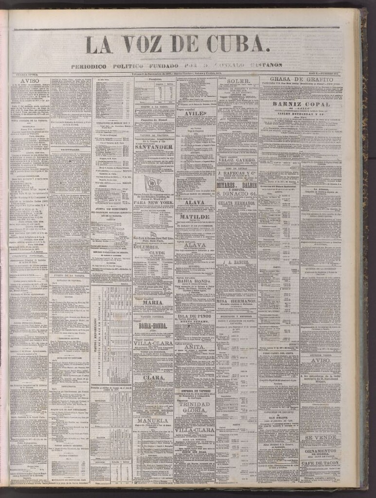 Miniatura de La Voz de Cuba : diario conservador del 9 de noviembre de 1877