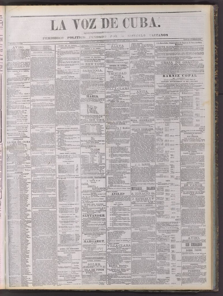 Miniatura de La Voz de Cuba : diario conservador del 14 de noviembre de 1877