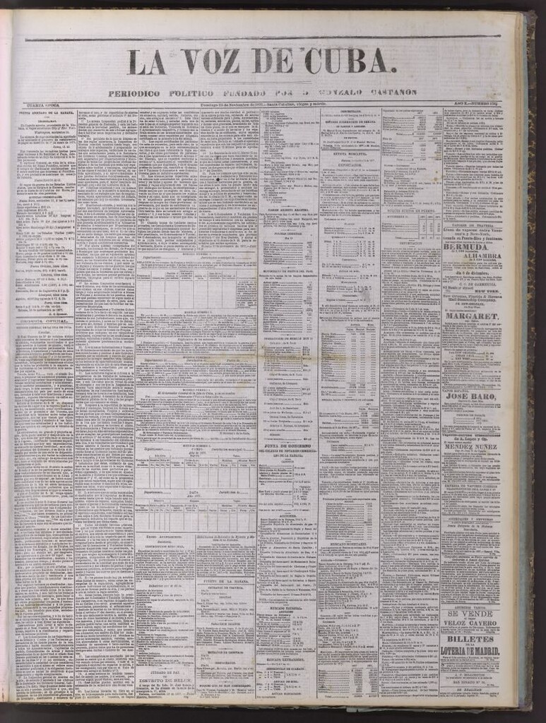 Miniatura de La Voz de Cuba : diario conservador del 25 de noviembre de 1877
