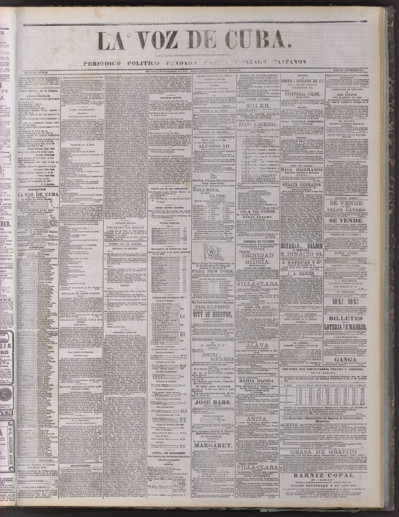 Miniatura de La Voz de Cuba : diario conservador del 27 de noviembre de 1877