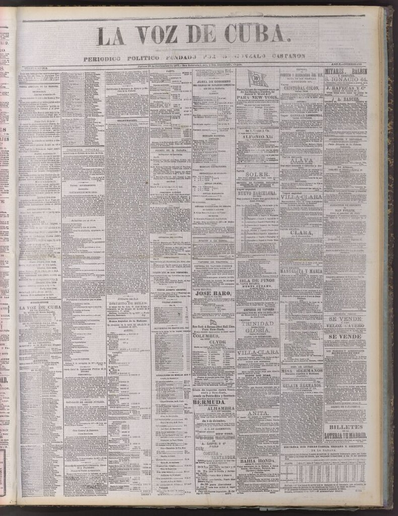 Miniatura de La Voz de Cuba : diario conservador del 29 de noviembre de 1877