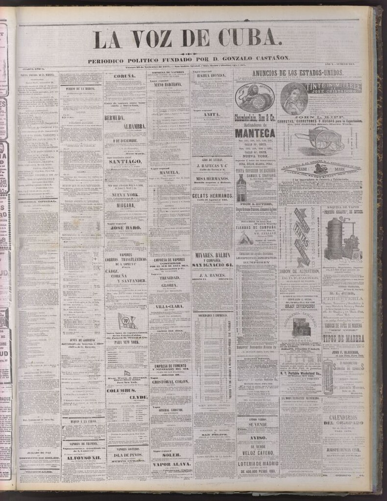 Miniatura de La Voz de Cuba : diario conservador del 30 de noviembre de 1877
