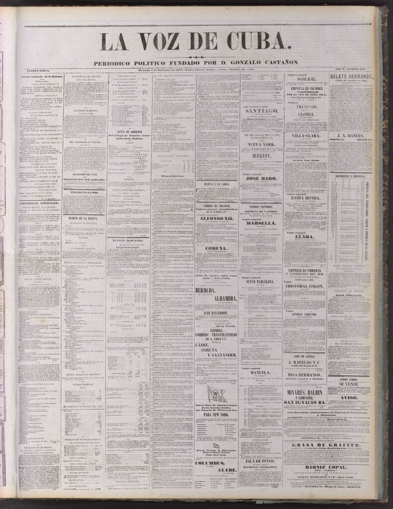 Miniatura de La Voz de Cuba : diario conservador del 2 de diciembre de 1877