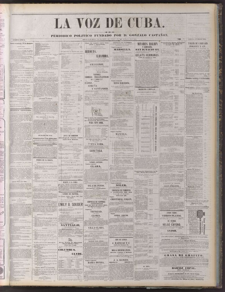 Miniatura de La Voz de Cuba : diario conservador del 6 de diciembre de 1877