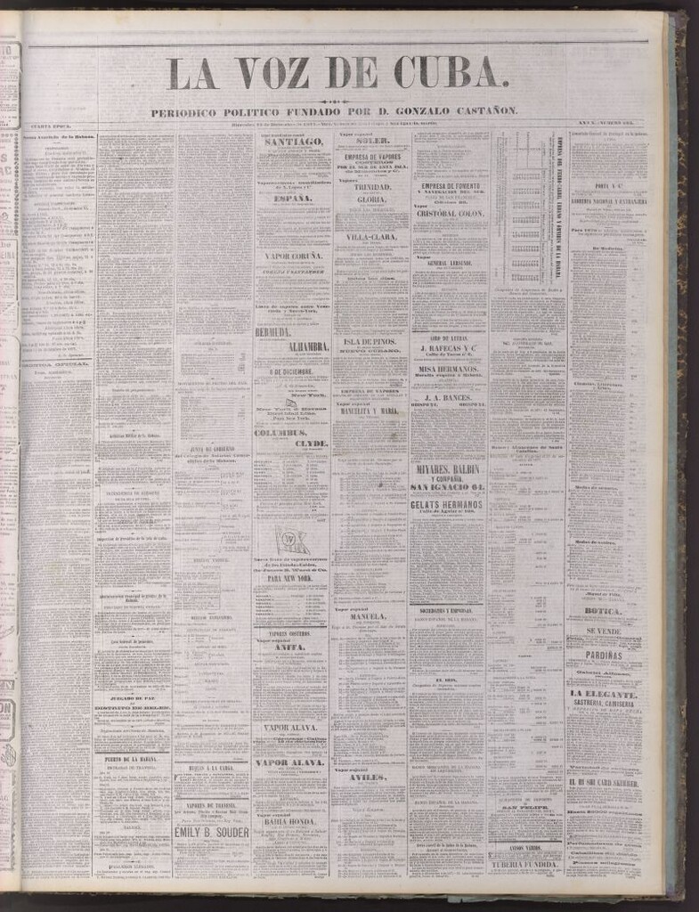 Miniatura de La Voz de Cuba : diario conservador del 12 de diciembre de 1877