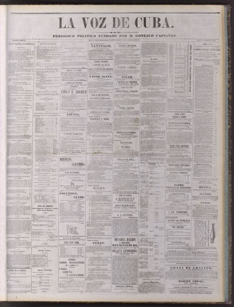 Miniatura de La Voz de Cuba : diario conservador del 13 de diciembre de 1877