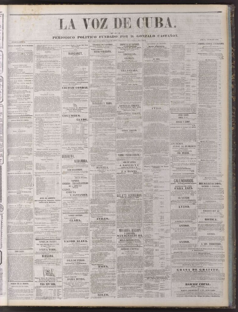 Miniatura de La Voz de Cuba : diario conservador del 19 de diciembre de 1877