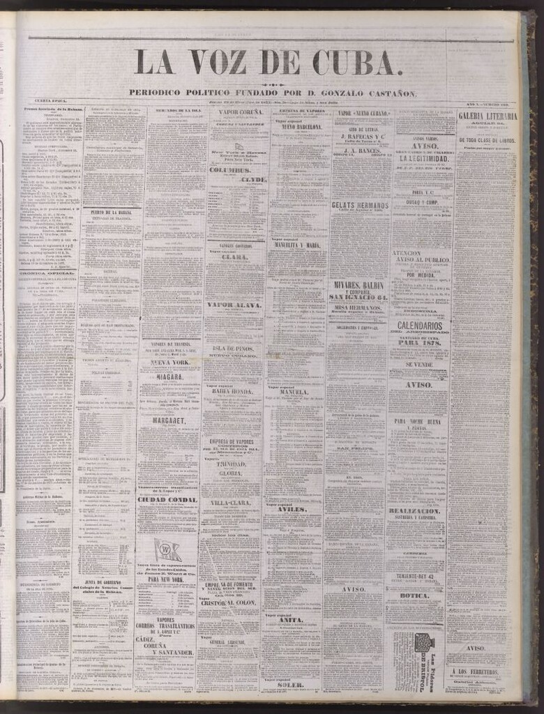 Miniatura de La Voz de Cuba : diario conservador del 20 de diciembre de 1877