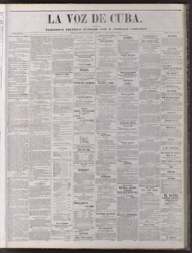 Miniatura de La Voz de Cuba : diario conservador del 21 de diciembre de 1877