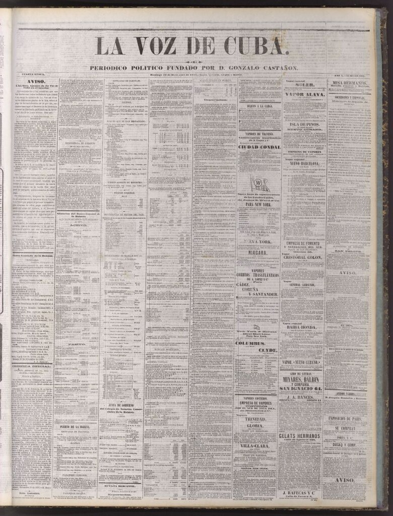 Miniatura de La Voz de Cuba : diario conservador del 23 de diciembre de 1877