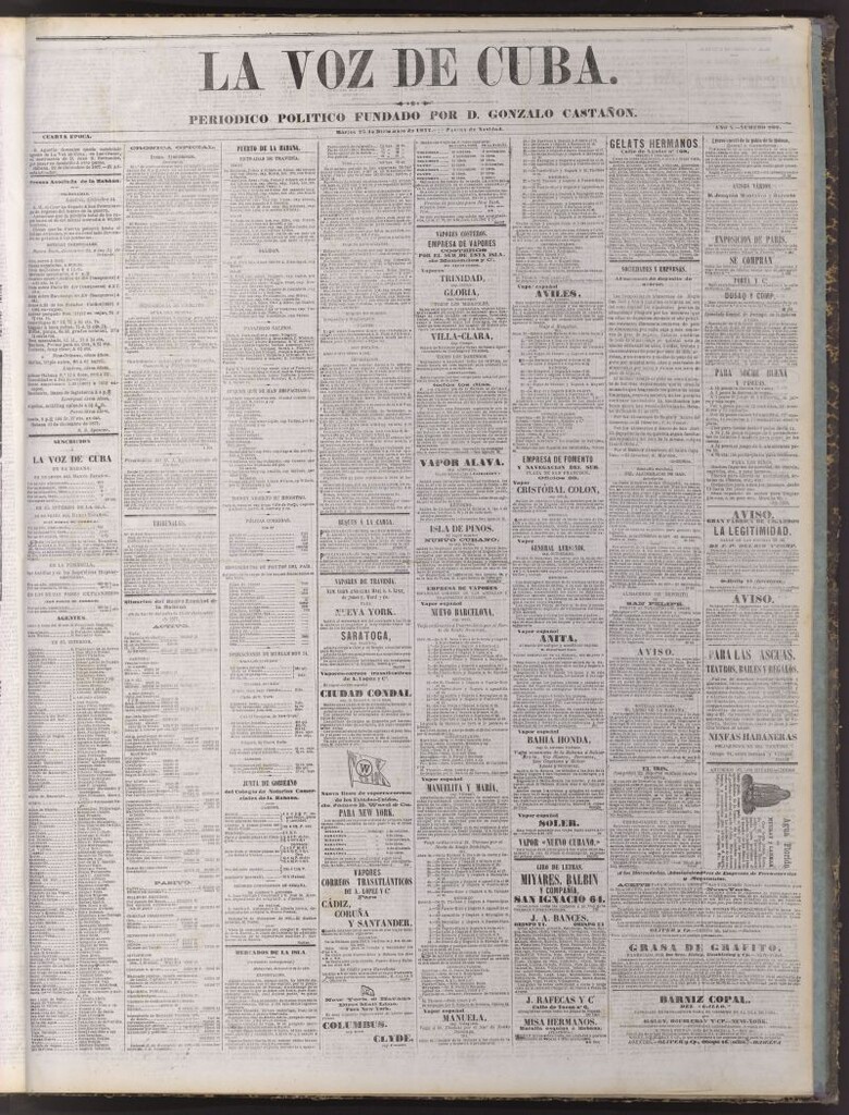 Miniatura de La Voz de Cuba : diario conservador del 25 de diciembre de 1877