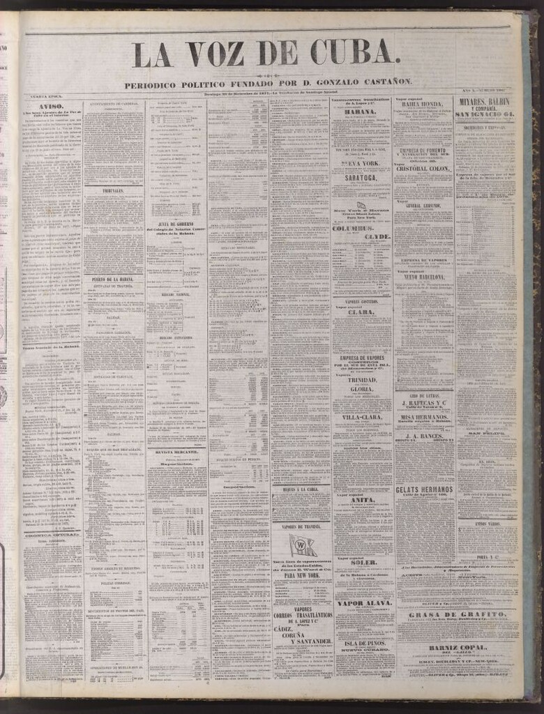 Miniatura de La Voz de Cuba : diario conservador del 30 de diciembre de 1877