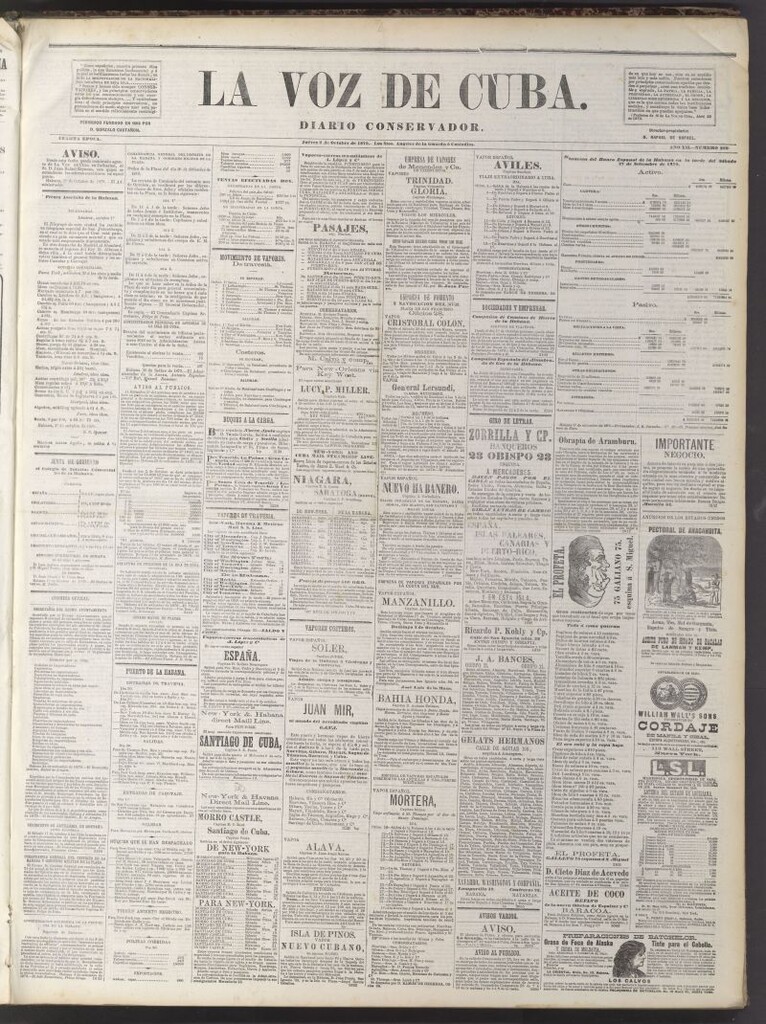 Miniatura de La Voz de Cuba : diario conservador del 2 de octubre de 1879