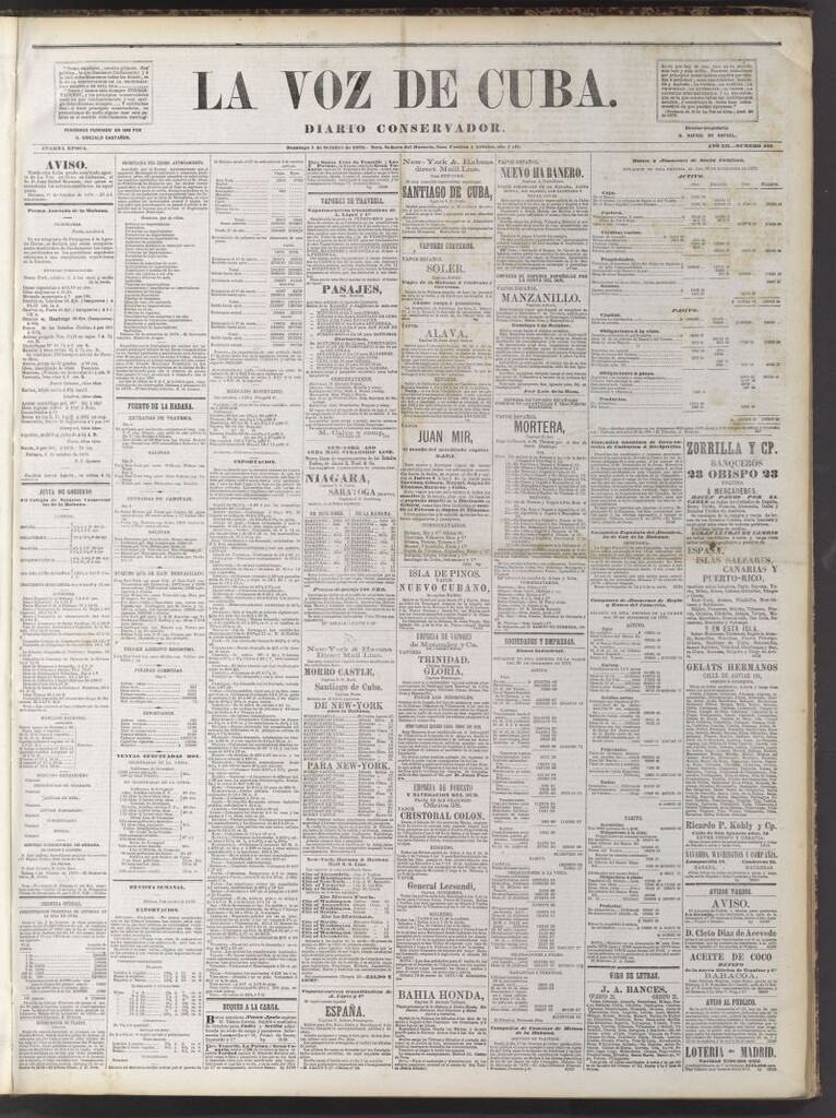 Miniatura de La Voz de Cuba : diario conservador del 5 de octubre de 1879