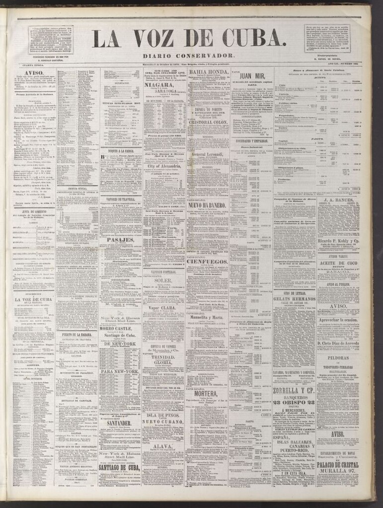 Miniatura de La Voz de Cuba : diario conservador del 8 de octubre de 1879