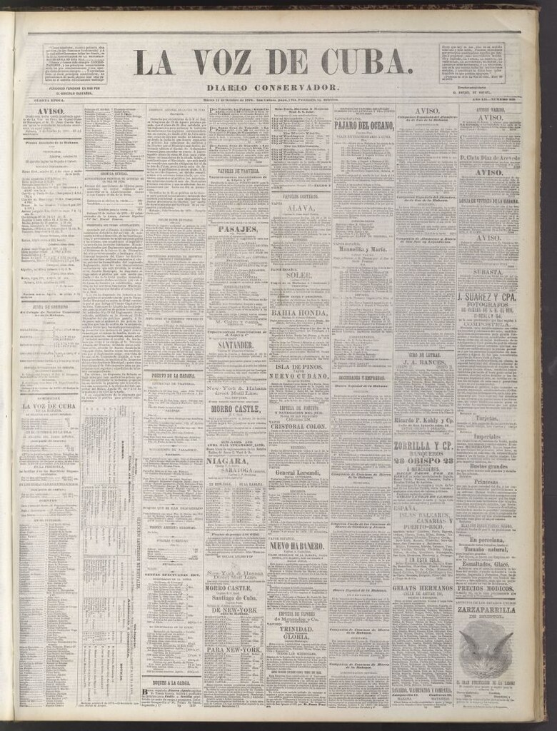 Miniatura de La Voz de Cuba : diario conservador del 14 de octubre de 1879