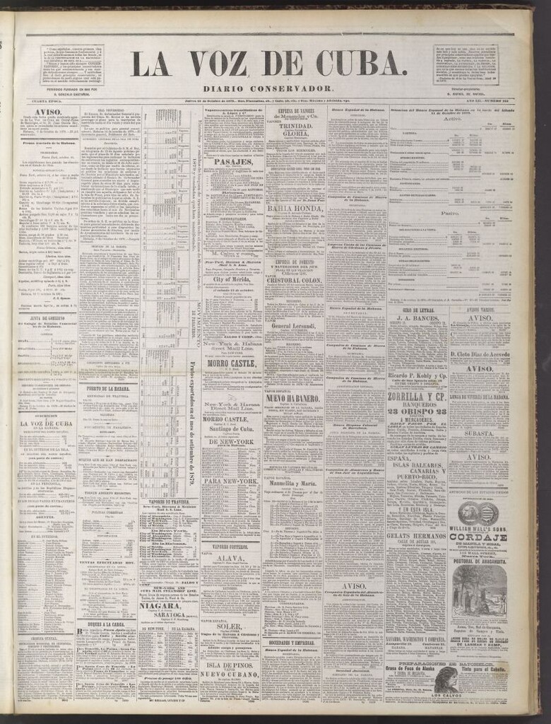 Miniatura de La Voz de Cuba : diario conservador del 16 de octubre de 1879