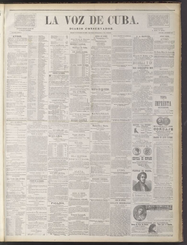 Miniatura de La Voz de Cuba : diario conservador del 18 de octubre de 1879