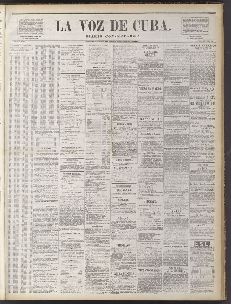 Miniatura de La Voz de Cuba : diario conservador del 19 de octubre de 1879