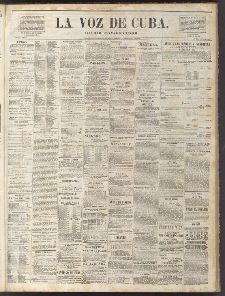 Miniatura de La Voz de Cuba : diario conservador del 24 de octubre de 1879