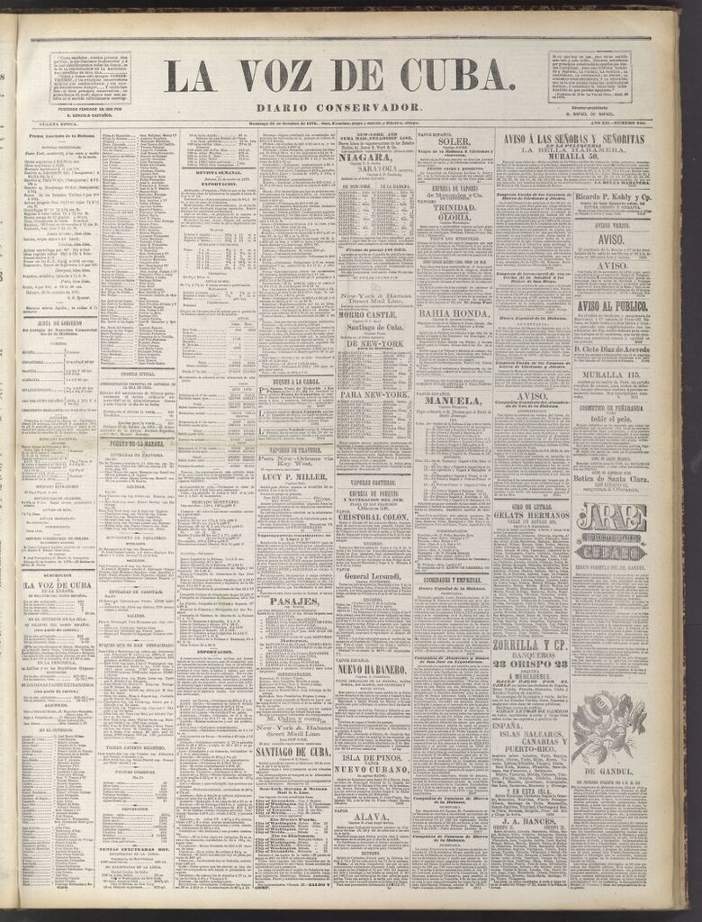 Miniatura de La Voz de Cuba : diario conservador del 26 de octubre de 1879