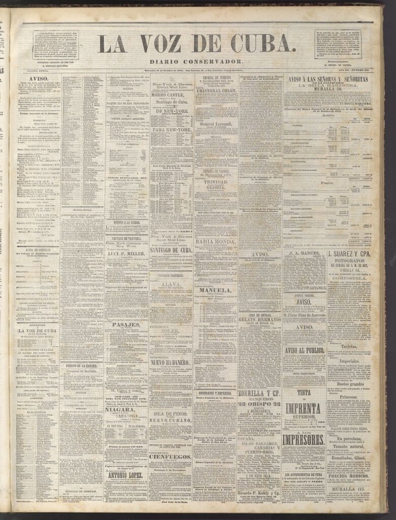Miniatura de La Voz de Cuba : diario conservador del 29 de octubre de 1879