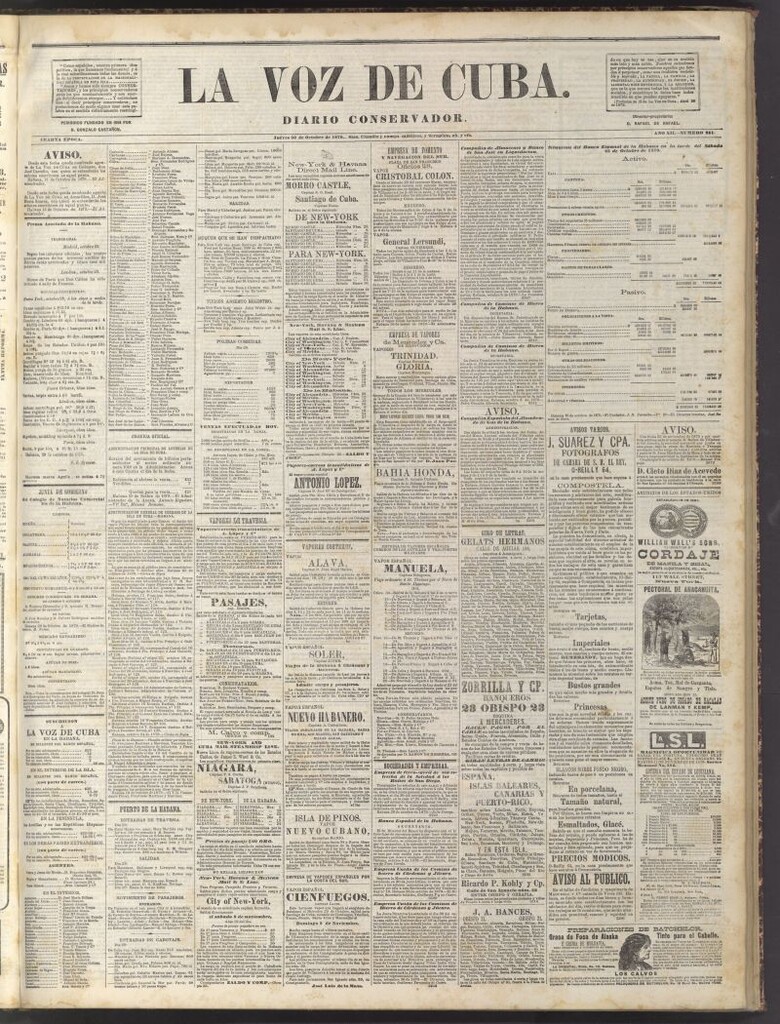 Miniatura de La Voz de Cuba : diario conservador del 30 de octubre de 1879