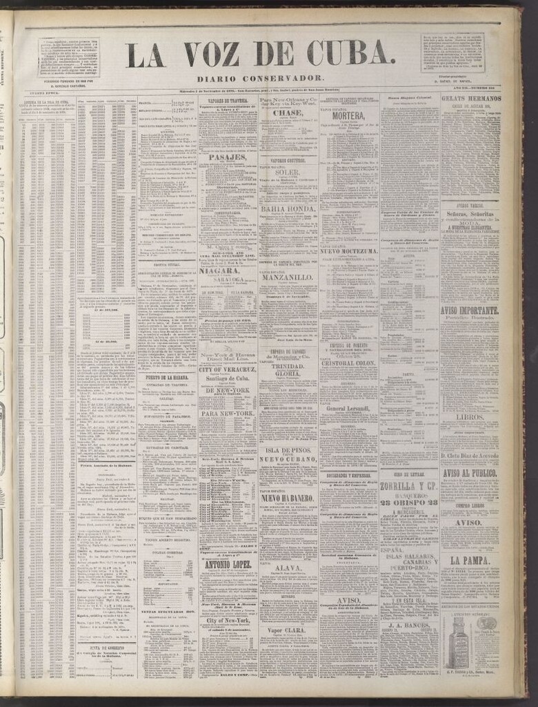 Miniatura de La Voz de Cuba : diario conservador del 5 de noviembre de 1879