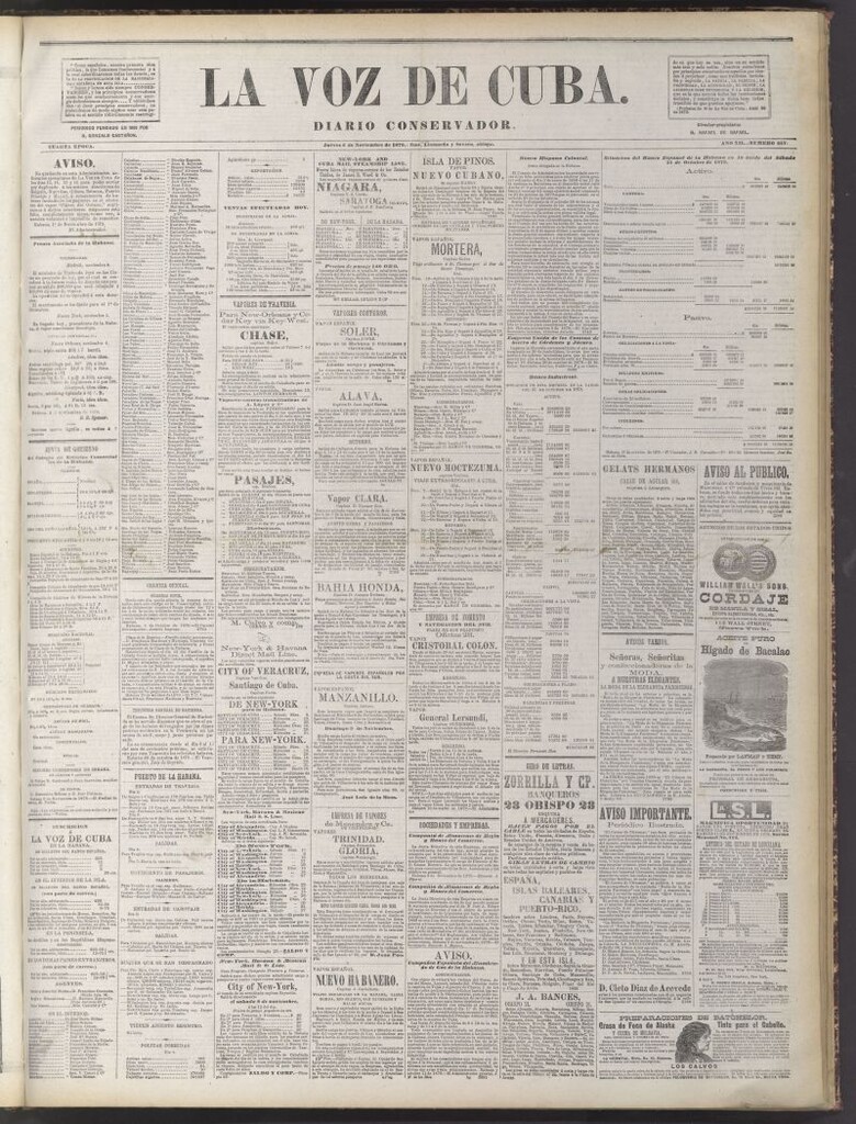 Miniatura de La Voz de Cuba : diario conservador del 6 de noviembre de 1879