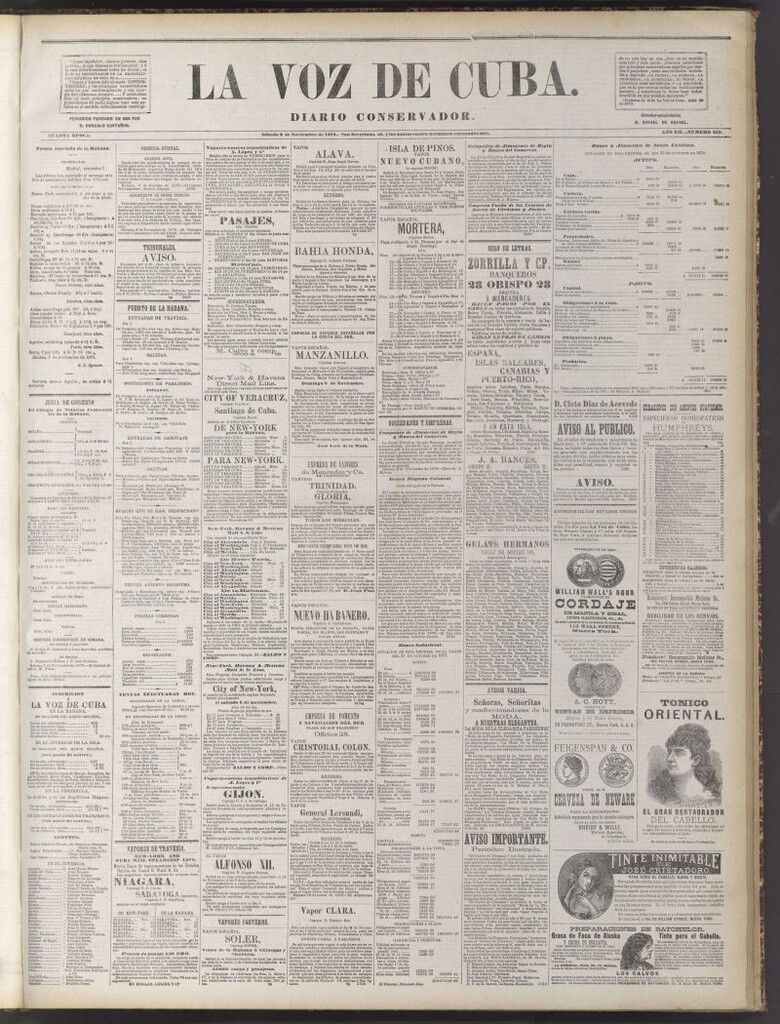 Miniatura de La Voz de Cuba : diario conservador del 8 de noviembre de 1879